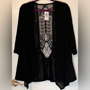 Torrid NWT Slub 3/4 sleeve, lace back sweater -size 2